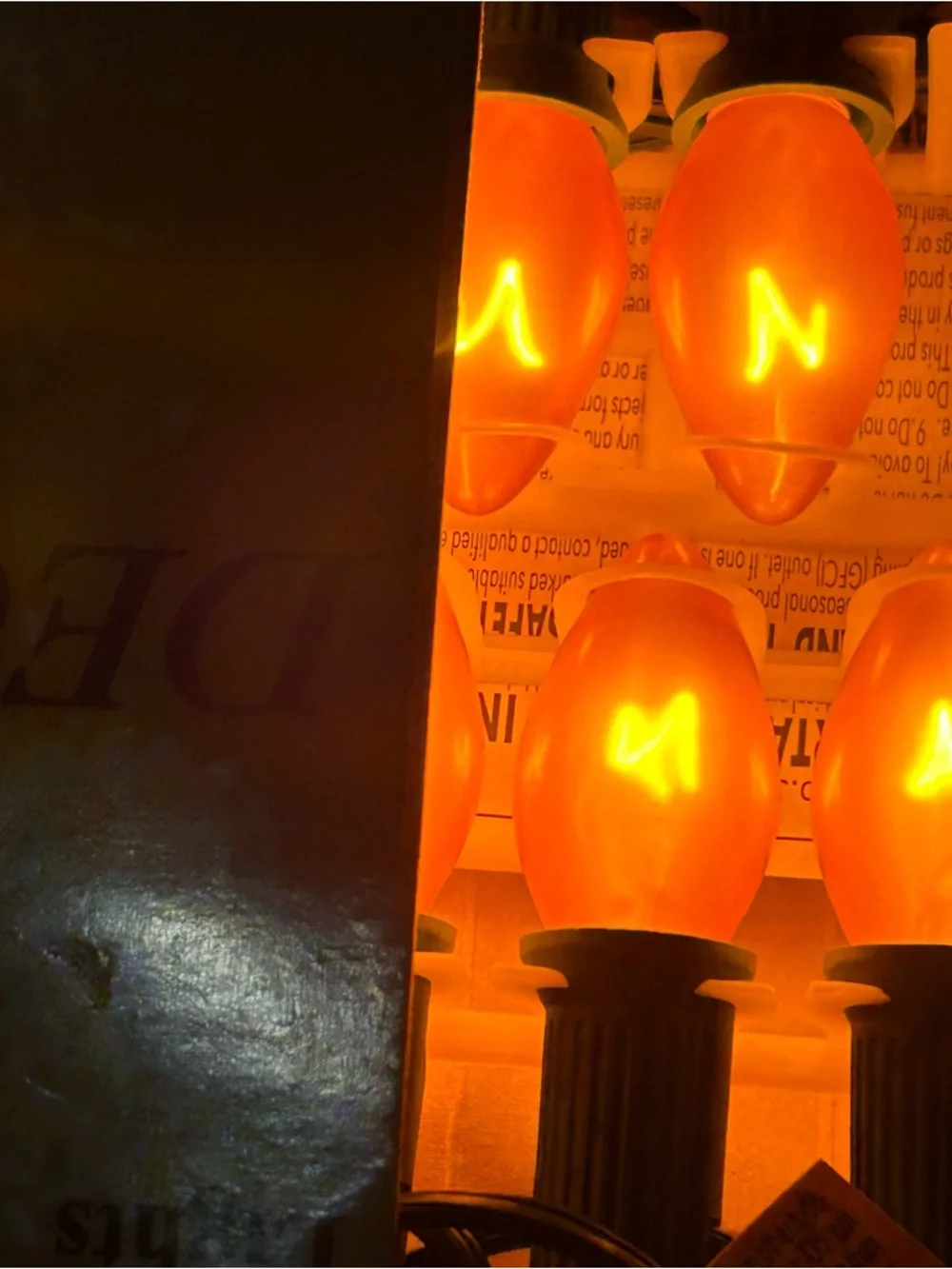 Vintage Sylvania Gold Transparent C7 Light Set Decorator Series Celestial 25 ft